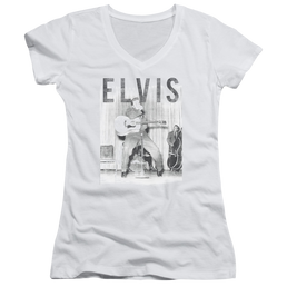 Elvis Presley With The Band - Juniors V-Neck T-Shirt Juniors V-Neck T-Shirt Elvis Presley   