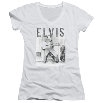 Elvis Presley With The Band - Juniors V-Neck T-Shirt Juniors V-Neck T-Shirt Elvis Presley   