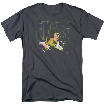 Charcoal men's regular fit t-shirt with Elvis Presley Multicolored graphic