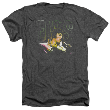 Charcoal men's heather t-shirt with Elvis Presley Multicolored graphic