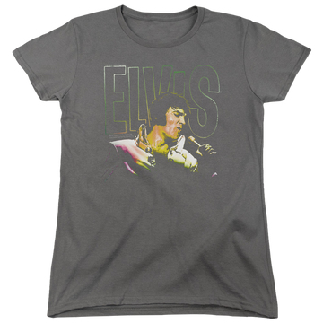 Charcoal women's t-shirt with Elvis Presley Multicolored graphic