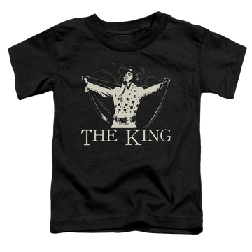 Black toddler t-shirt with Elvis Presley Ornate King graphic