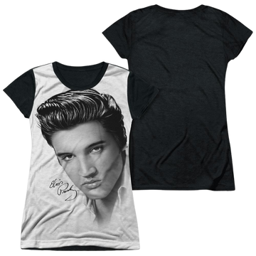 Elvis Presley Stare 2 - Juniors Black Back T-Shirt Juniors Black Back T-Shirt Elvis Presley   