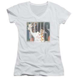Elvis Presley Aloha Knockout - Juniors V-Neck T-Shirt Juniors V-Neck T-Shirt Elvis Presley   
