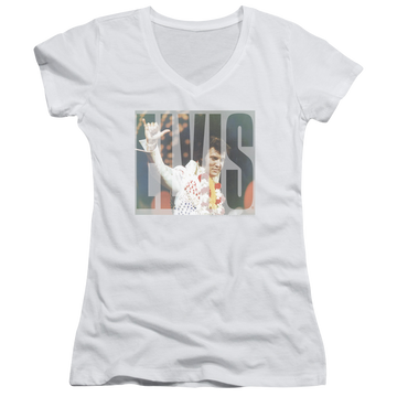 Elvis Presley Aloha Knockout - Juniors V-Neck T-Shirt Juniors V-Neck T-Shirt Elvis Presley   