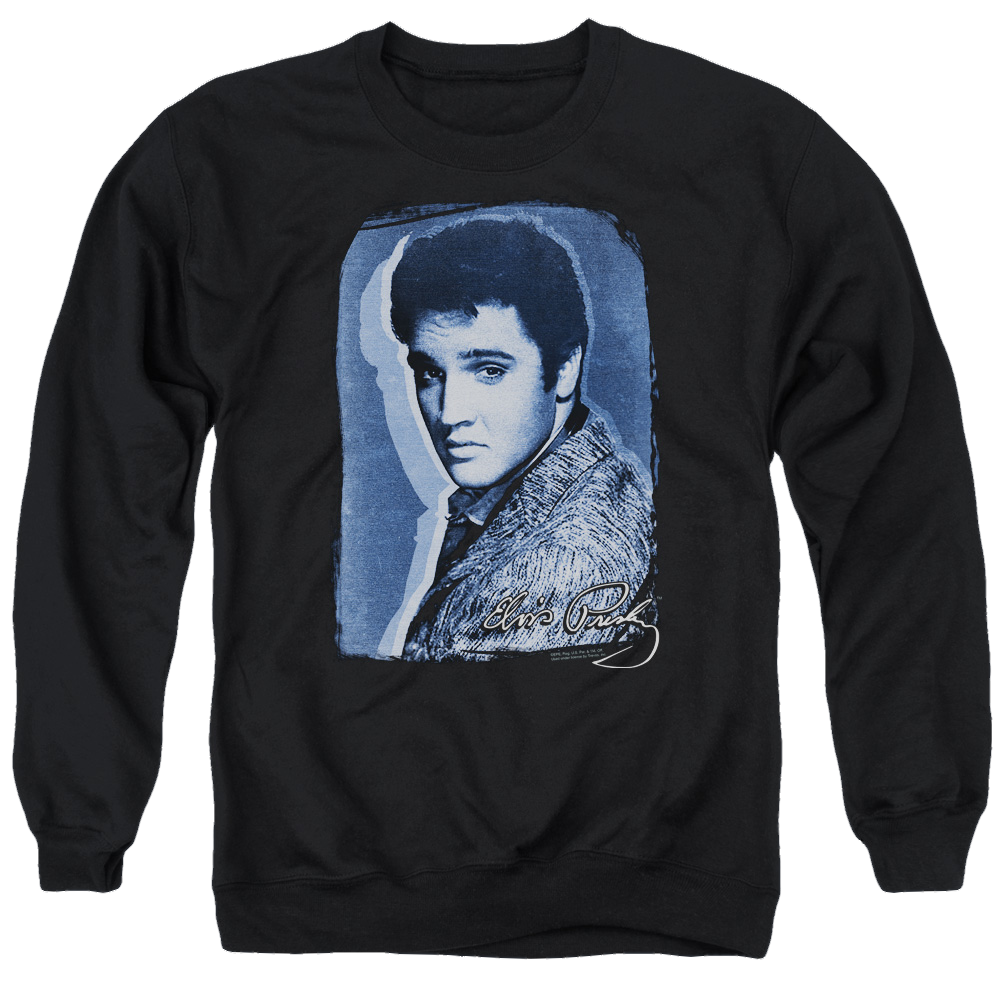 Elvis Presley Overlay - Men's Crewneck Sweatshirt Men's Crewneck Sweatshirt Elvis Presley   