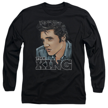 Elvis Presley Graphic King - Men's Long Sleeve T-Shirt Men's Long Sleeve T-Shirt Elvis Presley   