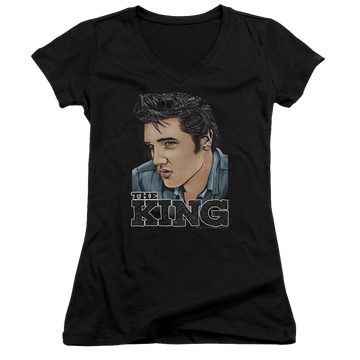 Elvis Presley Graphic King - Juniors V-Neck T-Shirt Juniors V-Neck T-Shirt Elvis Presley   