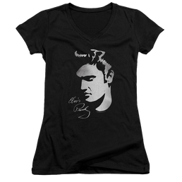 Elvis Presley Simple Face - Juniors V-Neck T-Shirt Juniors V-Neck T-Shirt Elvis Presley   