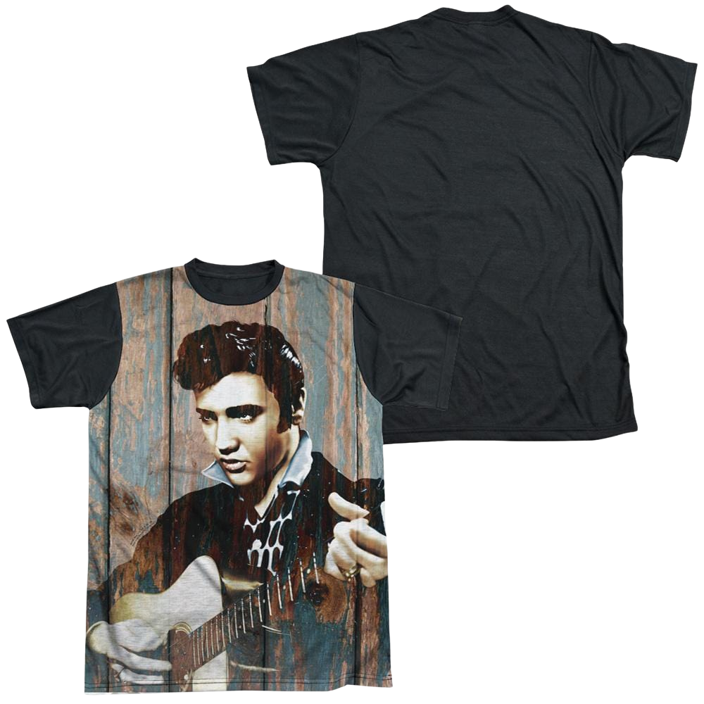 Elvis Presley Woodgrain - Men's Black Back T-Shirt Men's Black Back T-Shirt Elvis Presley   