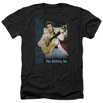 Charcoal men's heather t-shirt with Elvis Presley Memphis graphic