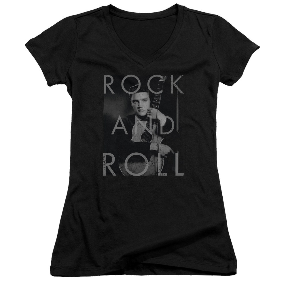 Elvis Presley Rock And Roll - Juniors V-Neck T-Shirt Juniors V-Neck T-Shirt Elvis Presley   