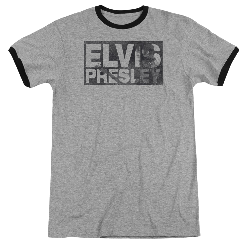 Elvis Presley Block Letters - Men's Ringer T-Shirt Men's Ringer T-Shirt Elvis Presley   