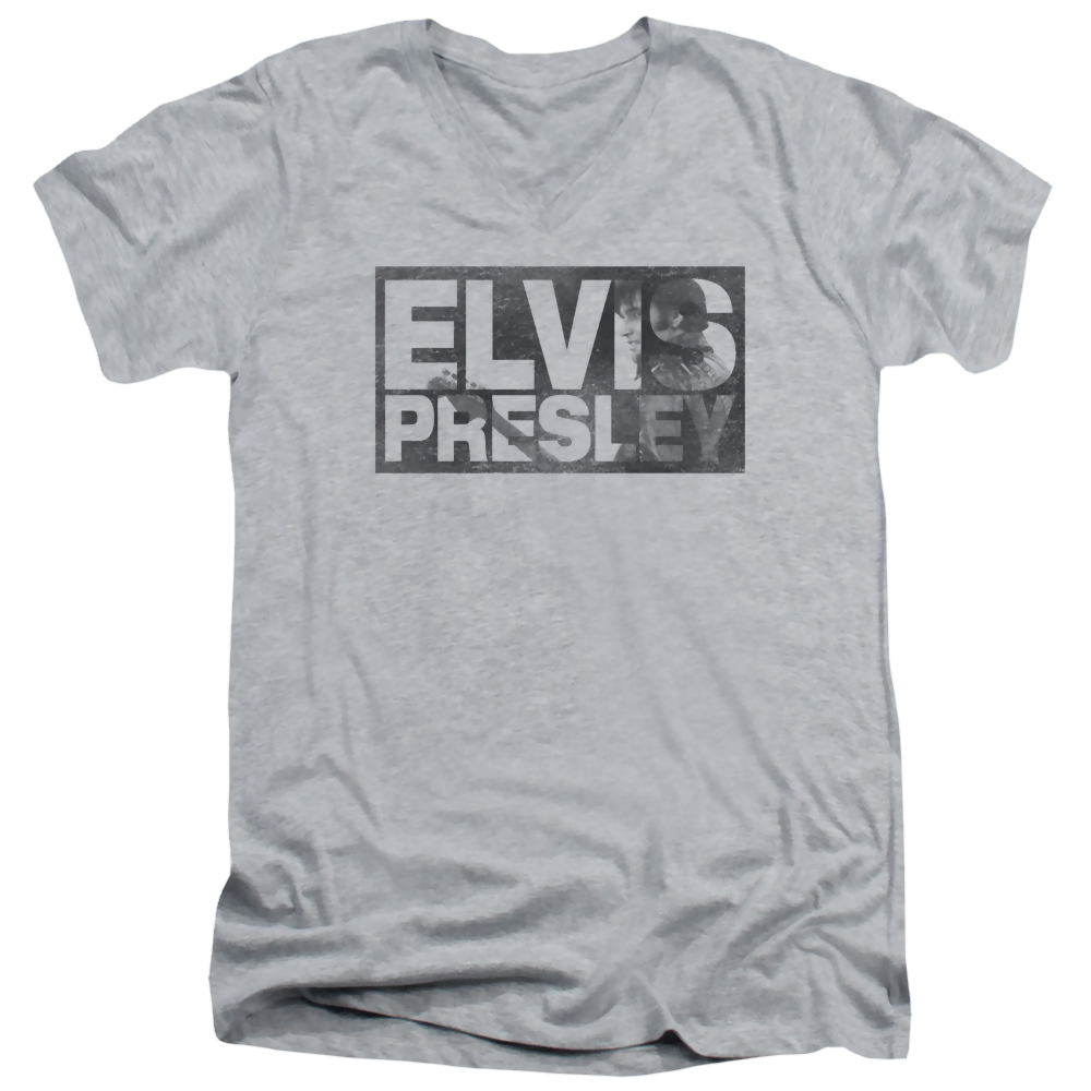 Elvis Presley Block Letters - Men's V-Neck T-Shirt Men's V-Neck T-Shirt Elvis Presley   