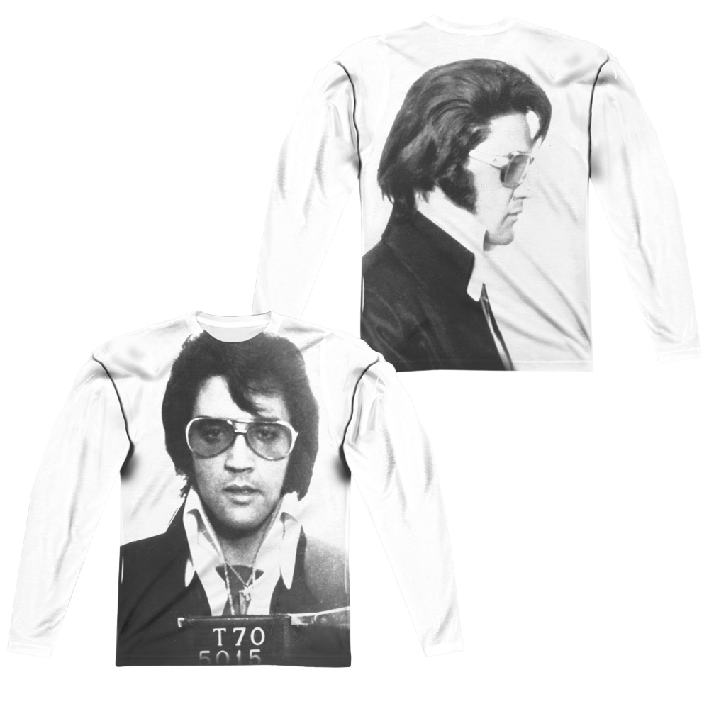 Elvis Presley Mugshot (Front/Back Print) - Men's All-Over Print Long Sleeve Men's All-Over Print Long Sleeve Elvis Presley   