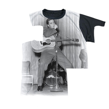 Elvis Presley On Your Toes youth black back t-shirt for ages 8 to 12