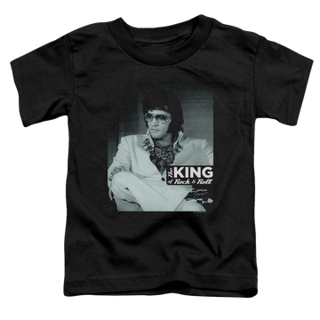 Black toddler t-shirt with Elvis Presley Good To Be graphic
