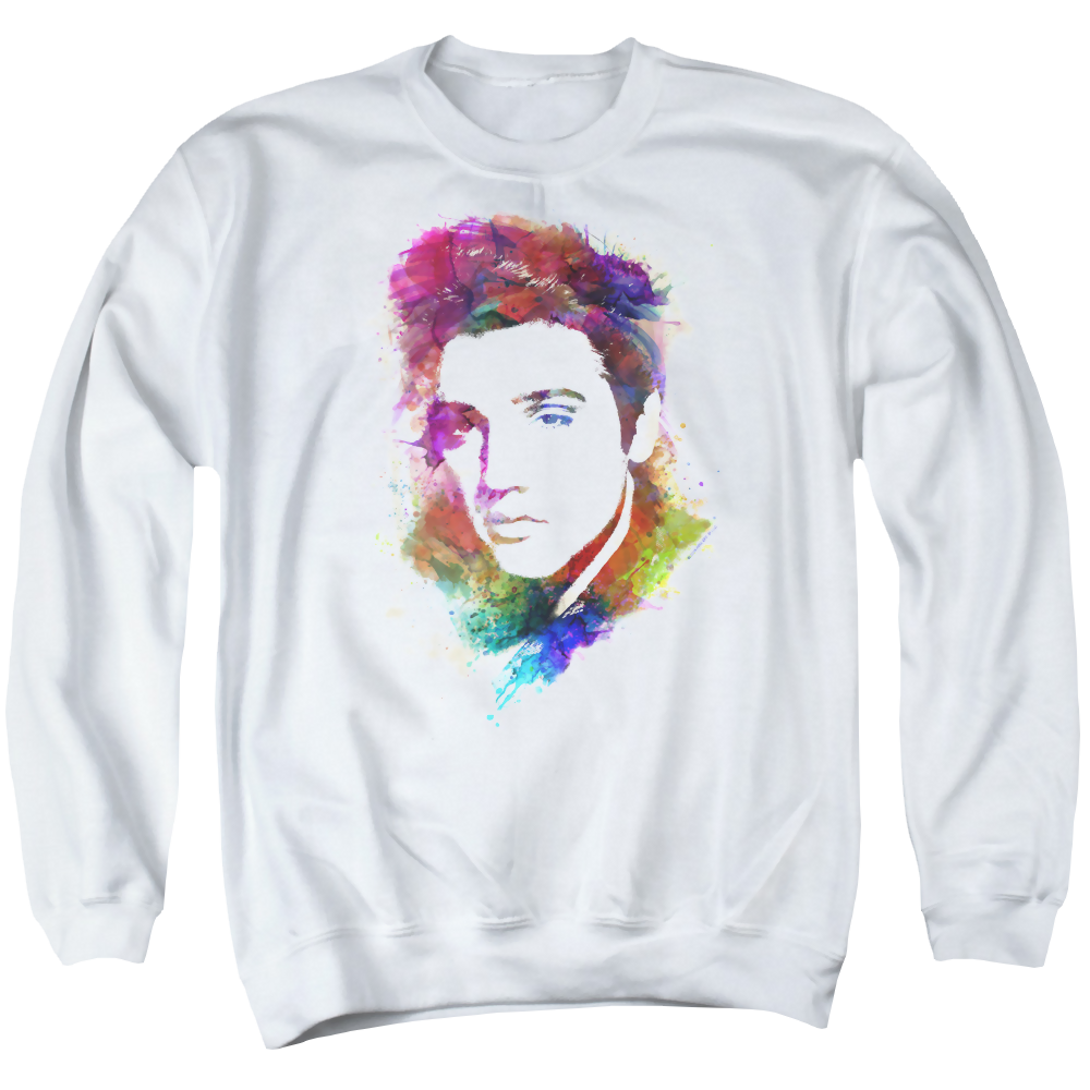 Elvis Presley Watercolor King - Men's Crewneck Sweatshirt Men's Crewneck Sweatshirt Elvis Presley   