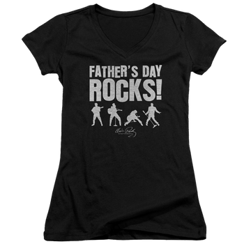 Elvis Presley Fathers Day Rocks - Juniors V-Neck T-Shirt Juniors V-Neck T-Shirt Elvis Presley   