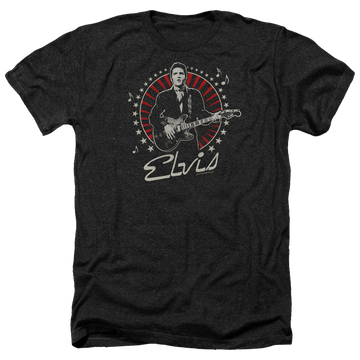Charcoal men's heather t-shirt with Elvis Presley Stars graphic
