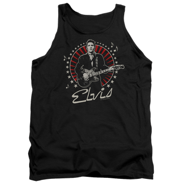 Black men's tank with Elvis Presley Stars graphic