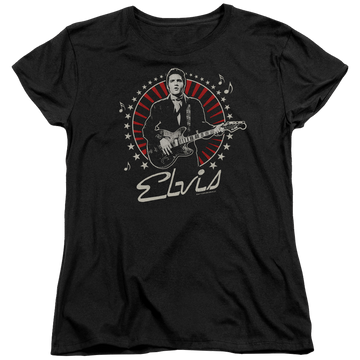 Black women's t-shirt with Elvis Presley Stars graphic