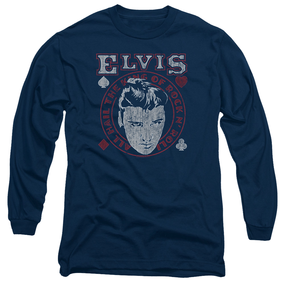 Elvis Presley Hail The King - Men's Long Sleeve T-Shirt Men's Long Sleeve T-Shirt Elvis Presley   