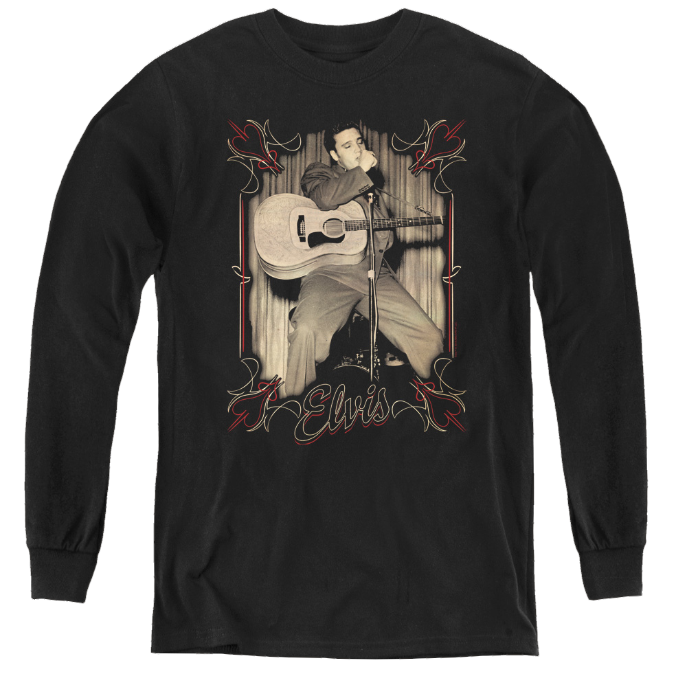 Elvis Presley Elvis Pinstripes - Youth Long Sleeve T-Shirt Youth Long Sleeve T-Shirt Elvis Presley   