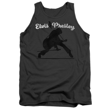 Charcoal men's tank with Elvis Presley Overprint graphic