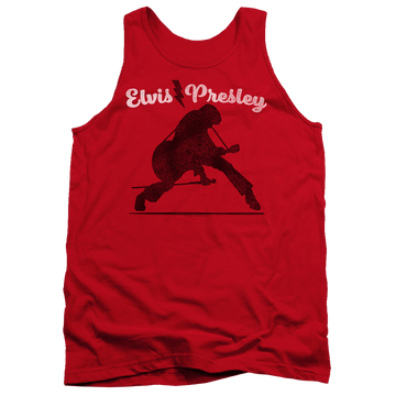 Red men's tank with Elvis Presley Overprint graphic