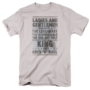 Silver men's regular fit t-shirt with Elvis Presley Ladies And Gentlemen graphic