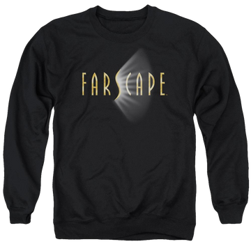 Black men's crewneck sweatshirt with Farscape Logo graphic
