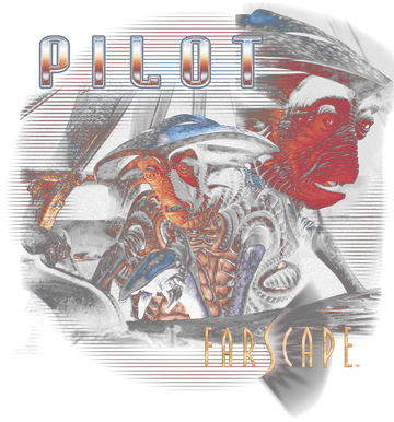 Black men's v-neck t-shirt with Farscape Pilot graphic