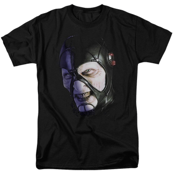 Black men's regular fit t-shirt with Farscape Keep Smiling graphic