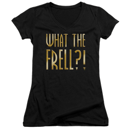 Farscape What The Frell - Juniors V-Neck T-Shirt Juniors V-Neck T-Shirt Farscape   