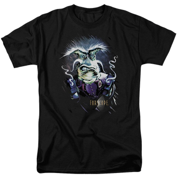 Black men's regular fit t-shirt with Farscape Rygel Smoking Guns graphic