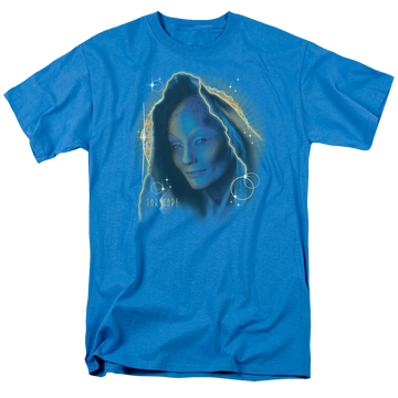 Turquoise men's regular fit t-shirt with Farscape Solar Flare graphic