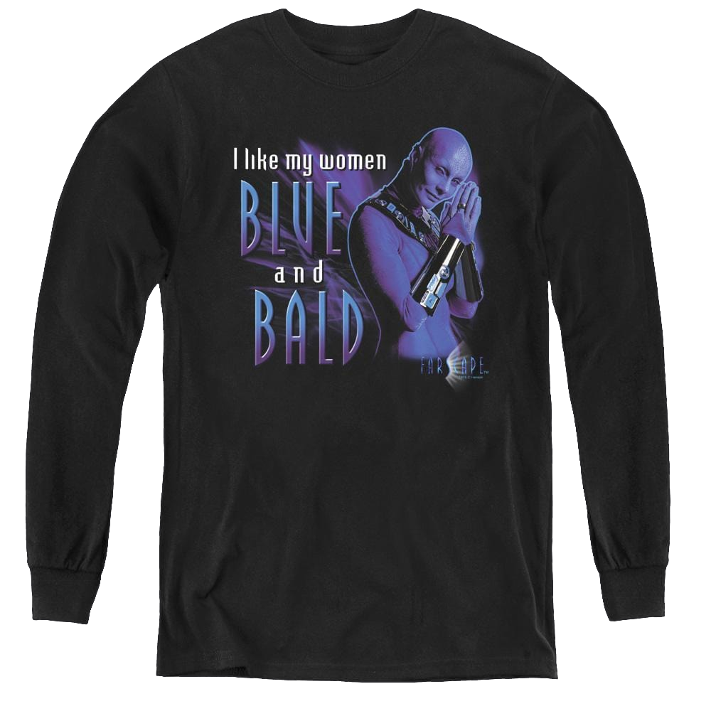 Farscape Blue And Bald - Youth Long Sleeve T-Shirt Youth Long Sleeve T-Shirt Farscape   