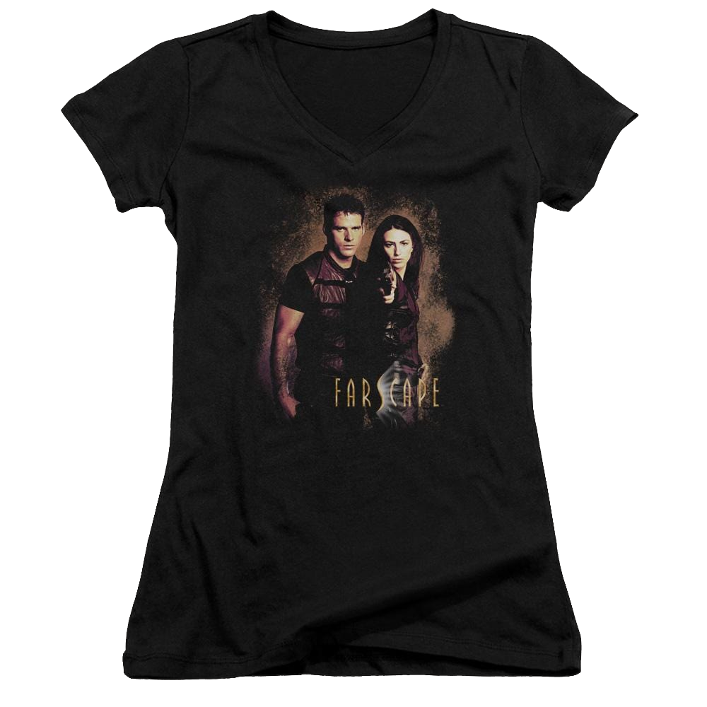 Farscape Wanted - Juniors V-Neck T-Shirt Juniors V-Neck T-Shirt Farscape   