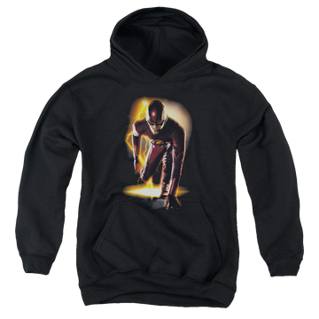 Black youth hoodie for ages 8 to 12 with The Flash (TV Series) Ready graphic