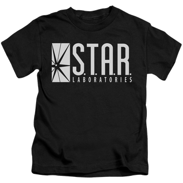 Black kid's t-shirt for ages 4 to 7 with The Flash (TV Series) S.T.A.R. graphic