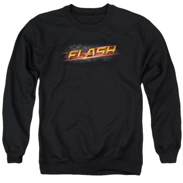 Black men's crewneck sweatshirt with The Flash Logo graphic