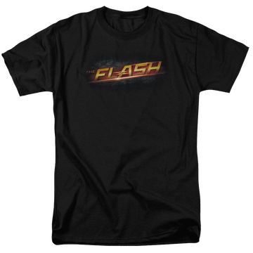 Black men's regular fit t-shirt with The Flash Logo graphic