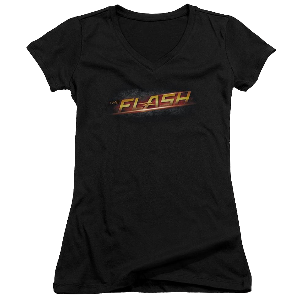 The Flash Logo Juniors V-Neck T-Shirt Juniors V-Neck T-Shirt The Flash   