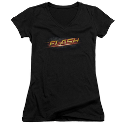 The Flash Logo Juniors V-Neck T-Shirt Juniors V-Neck T-Shirt The Flash   