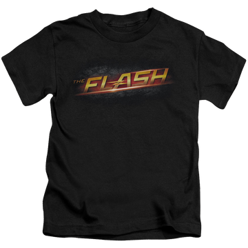 Black kid's t-shirt for ages 4 to 7 with The Flash (TV Series) Logo graphic