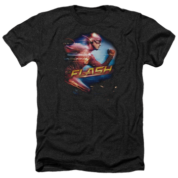 Charcoal men's heather t-shirt with The Flash Fastest Man graphic