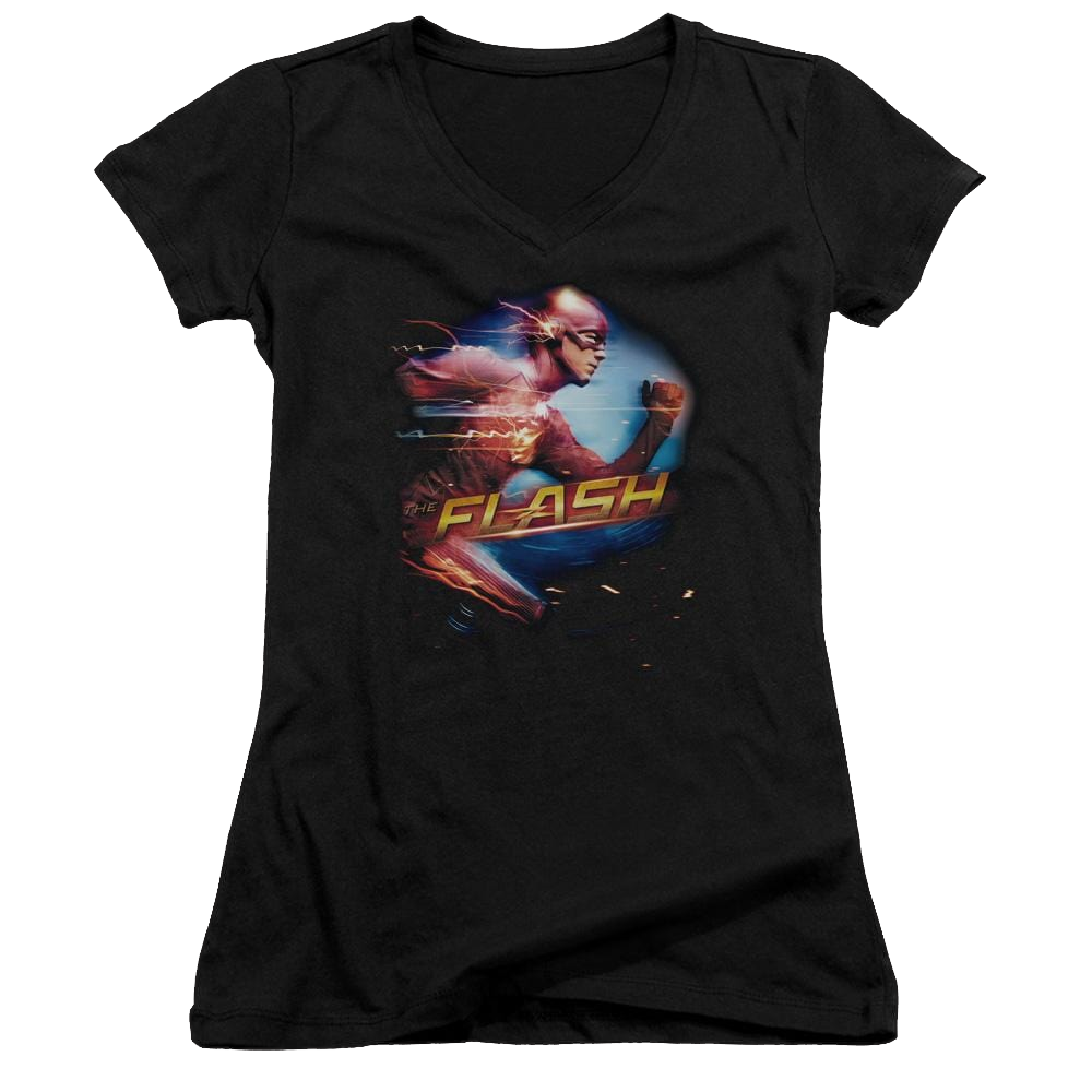 The Flash Fastest Man Juniors V-Neck T-Shirt Juniors V-Neck T-Shirt The Flash   