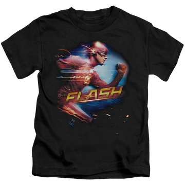 Black kid's t-shirt for ages 4 to 7 with The Flash (TV Series) Fastest Man graphic