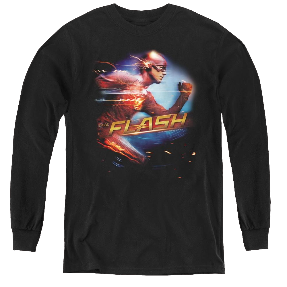 Flash, The (Tv Series) Fastest Man - Youth Long Sleeve T-Shirt Youth Long Sleeve T-Shirt The Flash   